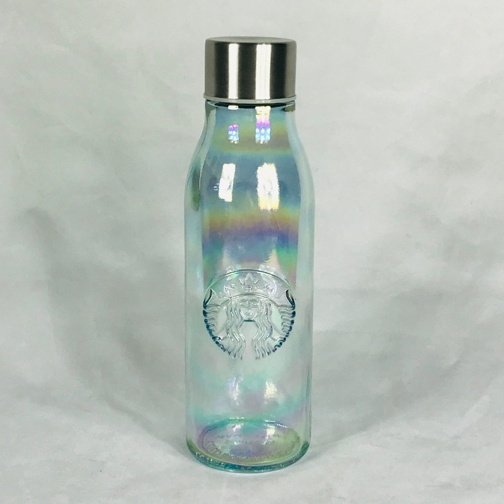 NWT Starbucks Rainbow Iridescent Glass Bottle 20oz - Picture 2 of 4